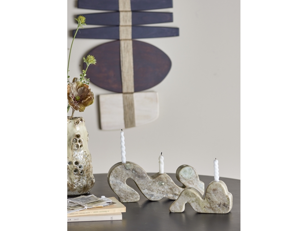 BLOOMINGVILLE Liabella ljusstake, natur, marmor | Bordssättning - Bar & vin - Ljusstakar och Lampor | GameStuff