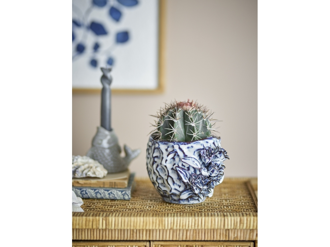 CREATIVE COLLECTION Malina Urtepotteskjuler, Blå, Stentøj | Baby & barn - Dekoration - Burkar och krukor | GameStuff