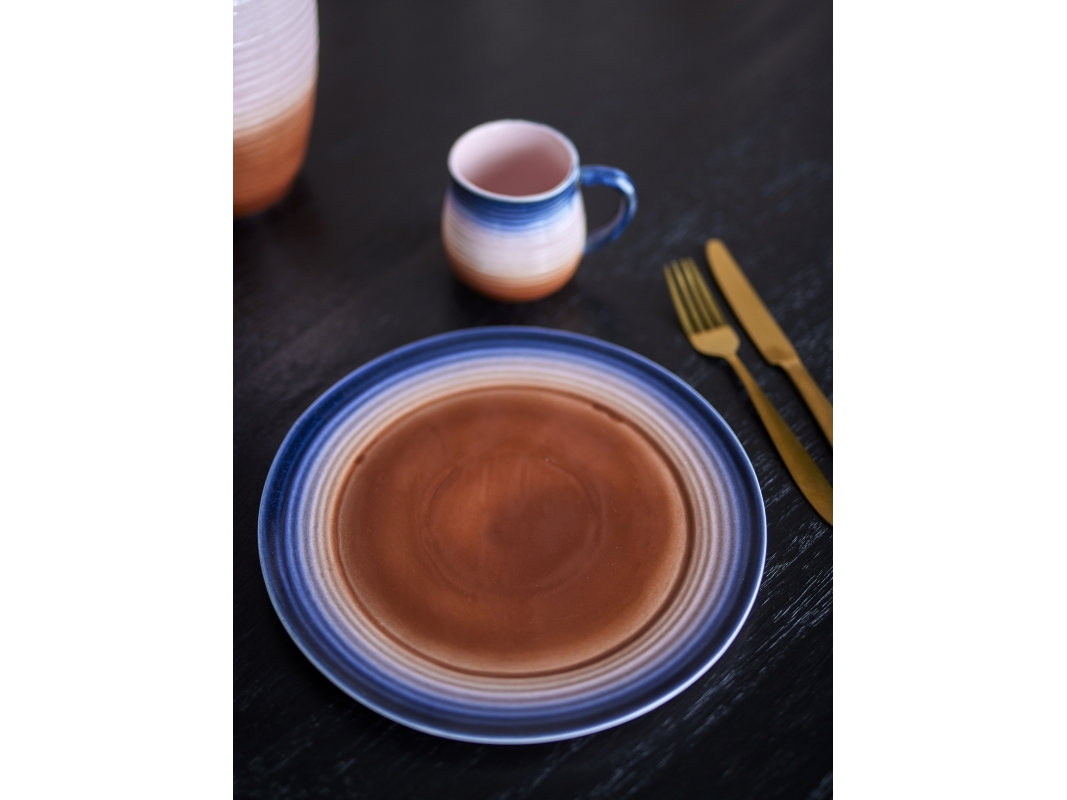 Bloomingville - Tatum Tallerken, Multifarvet, Stentøj, D27xH2,5 cm, Set of 4