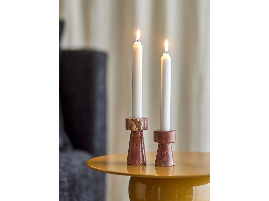 BLOOMINGVILLE Anneli ljusstake, rosa, travertin