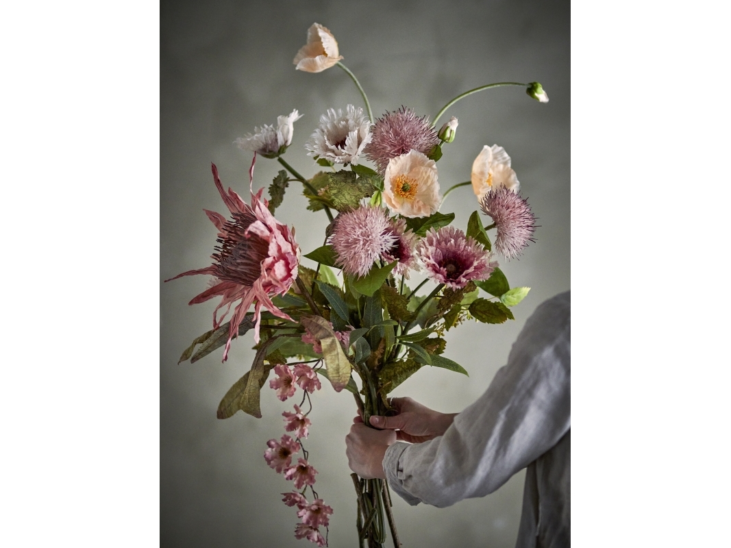 Bloomingville - Dust Buket, Rosa, Kunstige Blomster, D40xH109 cm