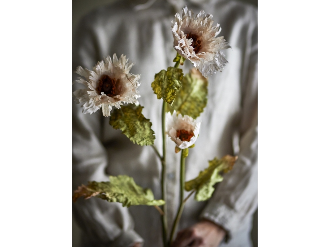 Bloomingville Chrysantemum Stilk, Hvid, Kunstige Blomster