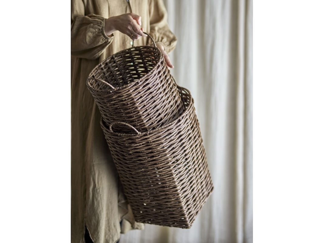 Bloomingville - Cestina Kurv, Brun, Polyrattan, D30xH45/D34xH55 cm, Set of 2
