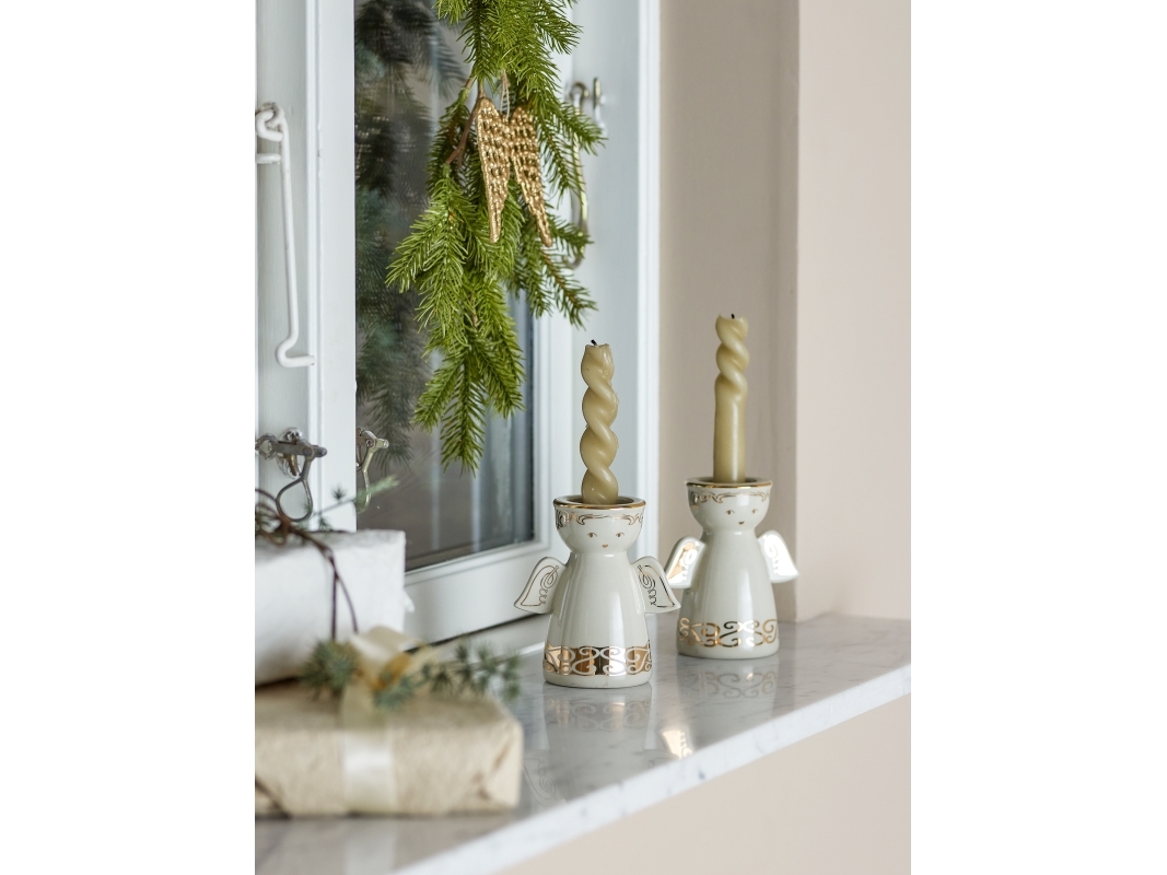 BLOOMINGVILLE Faella Tealight & Candle Holder, valkoinen, kivitavaraa