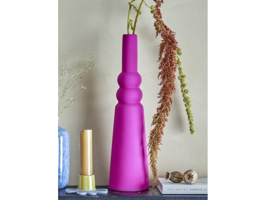 Bloomingville - Isolde Vase, Pink, Stentøj, D7,5xH28,5 cm