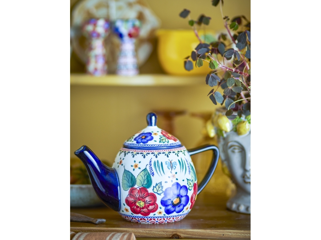 Bloomingville - Florist Tekande m/tesi, Multifarvet, Stentøj, D13xH16,5 cm