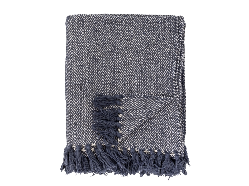 Creative Collection Herringbone Plaid, Blå, Genanvendt Bomuld