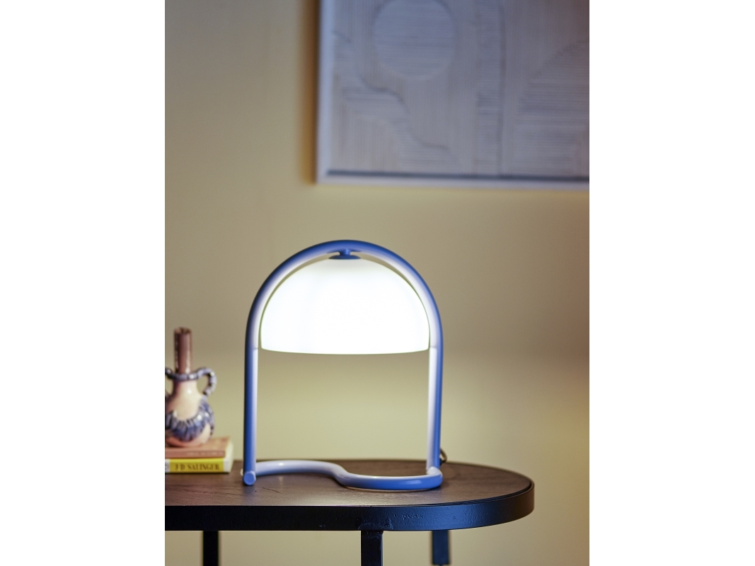 Bloomingville - Favour Bordlampe, Akryl, D24,5xH29,5 cm, Blå