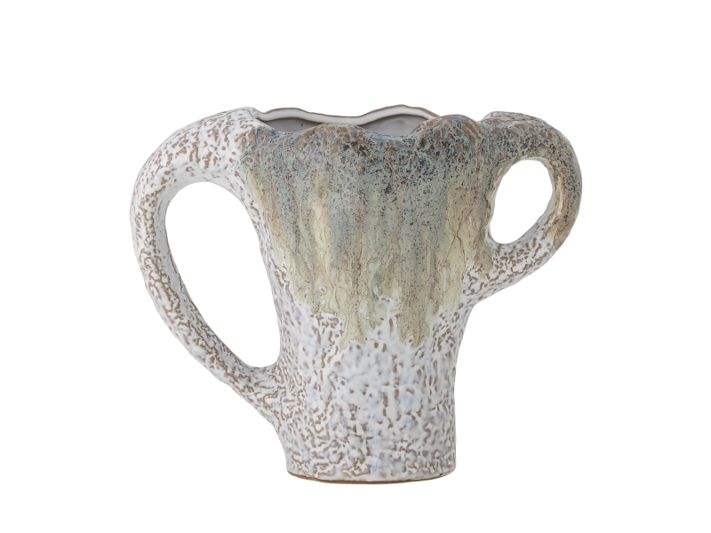 Bloomingville Ledger Vase, Grün, Steingut
