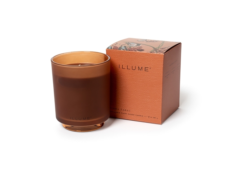 Illume Terra Tabac Box Glass Candle, Brun,
