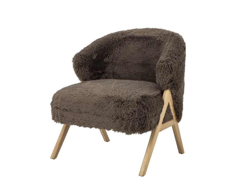 Bloomingville Camino Loungesessel, Braun, Fsc 100%, Gummibaumholz