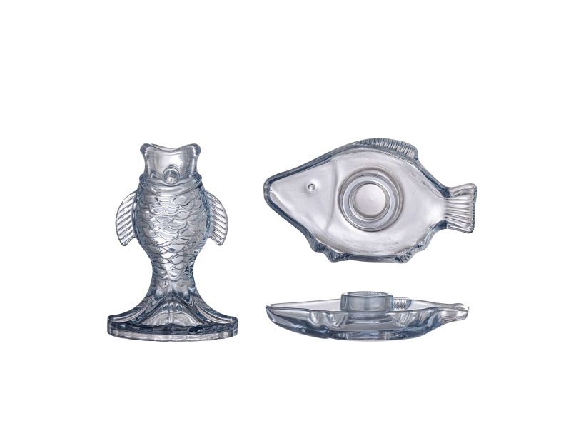 Creative Collection Linley Lysestage, Blå, Glas