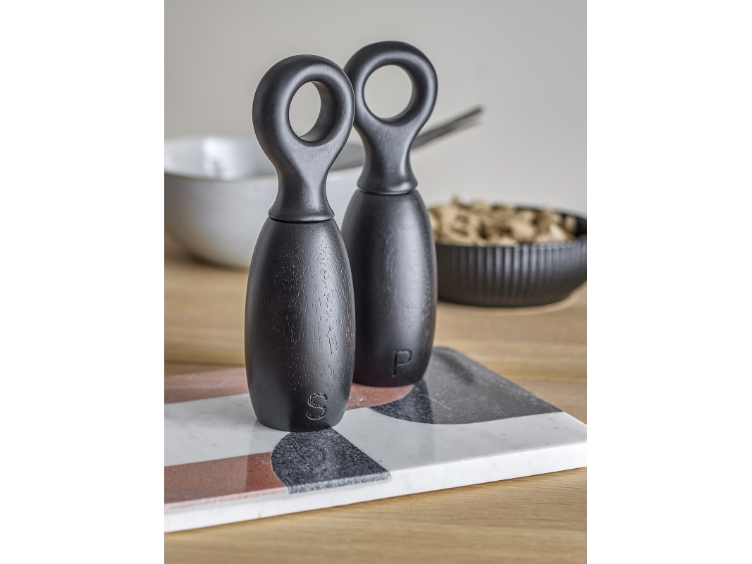 BLOOMINGVILLE Martim suola- ja pippurimylly, musta, kumipuu