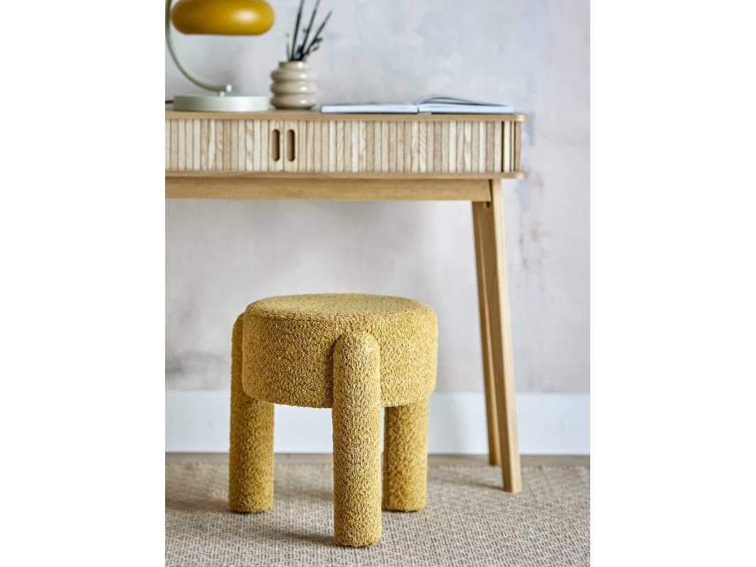 BLOOMINGVILLE Bruno pall, gul, polyester | Möbler - Tillbehör - Pall stolar | GameStuff