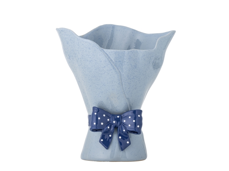 Bloomingville Belivia Vase, Blau, Steingut