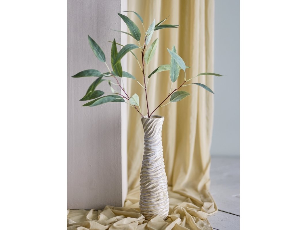 Bloomingville - Damien Vase - Hvid - Stentøj Keramik - H 31,5 Cm