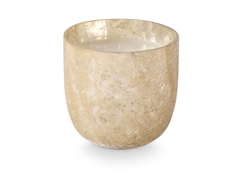 Bloomingville - Winter White Crackle Glas Duftlys, Hvid,, 610 G. - 80 Hours - D12xH11,5 cm