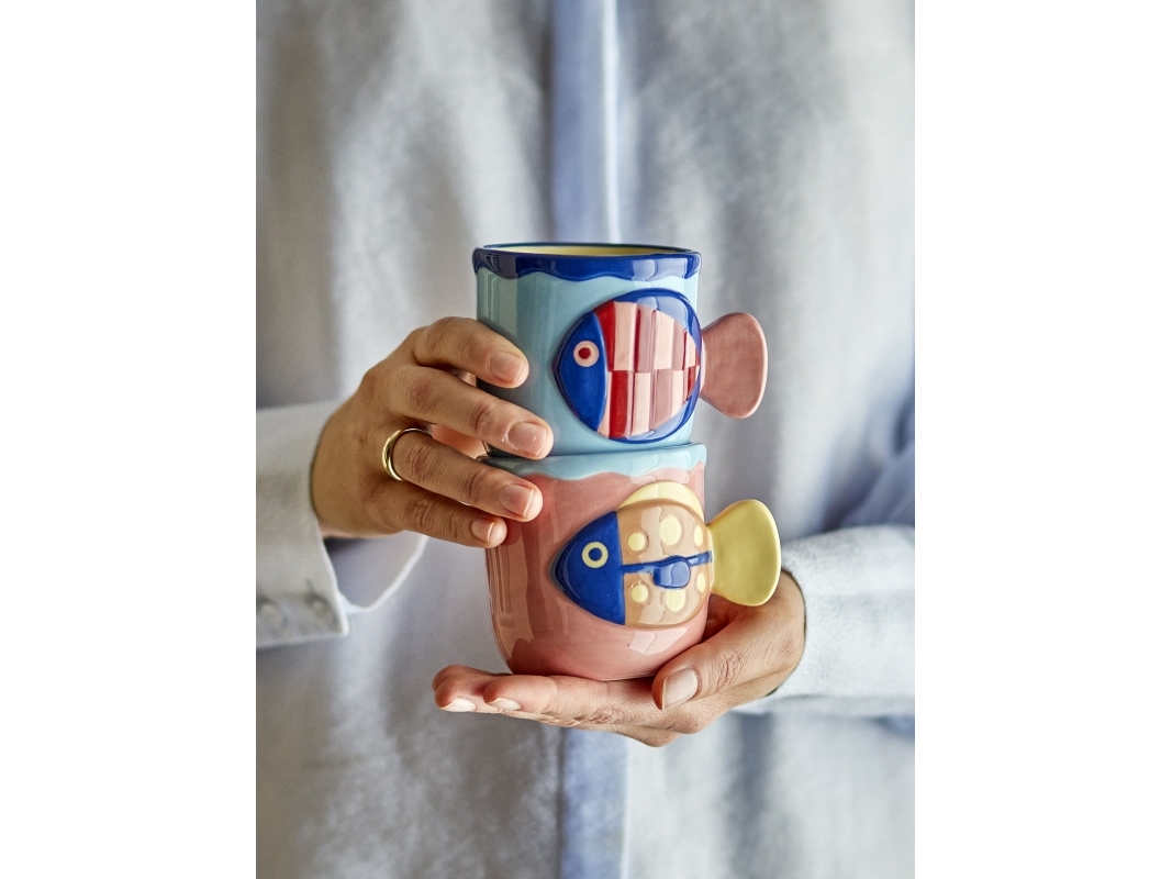 Bloomingville Willy kopp, flerfärgad, stengods