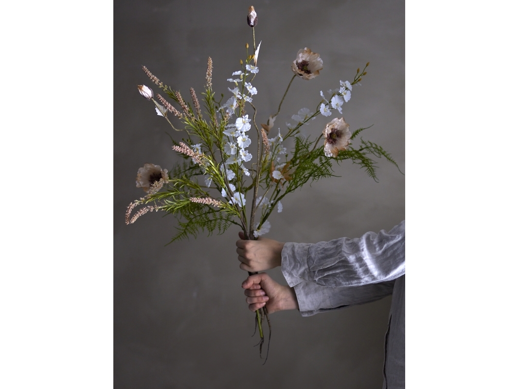 BLOOMINGVILLE Orkidea varsi, Valkoinen, Keinotekoisia kukkia