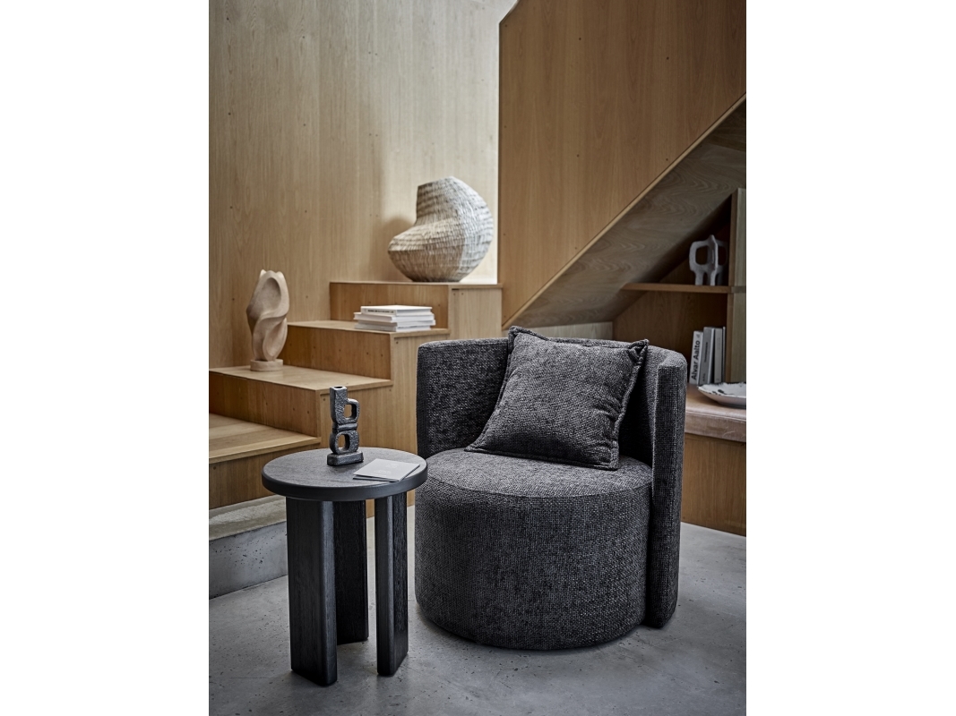 Bloomingville - Mimola Rundt Sidebord - Sort - Fyrretræ
