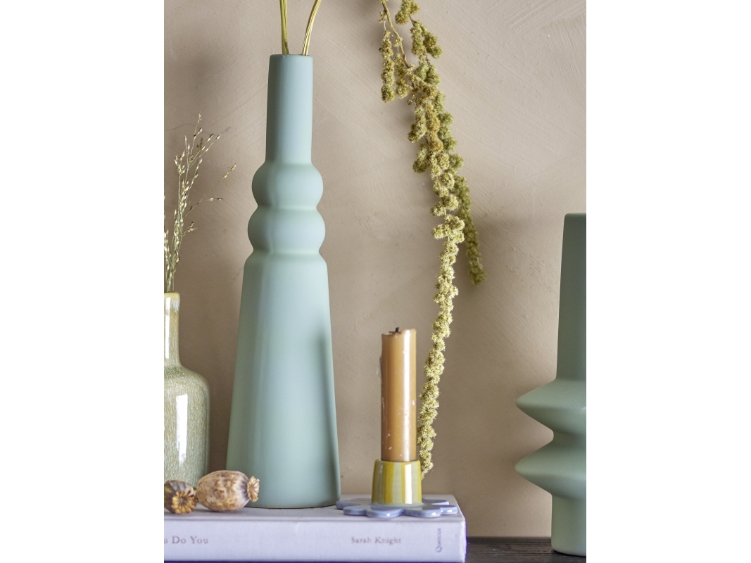 Bloomingville - Isolde Vase, Grøn, Stentøj, D7,5xH28,5 cm