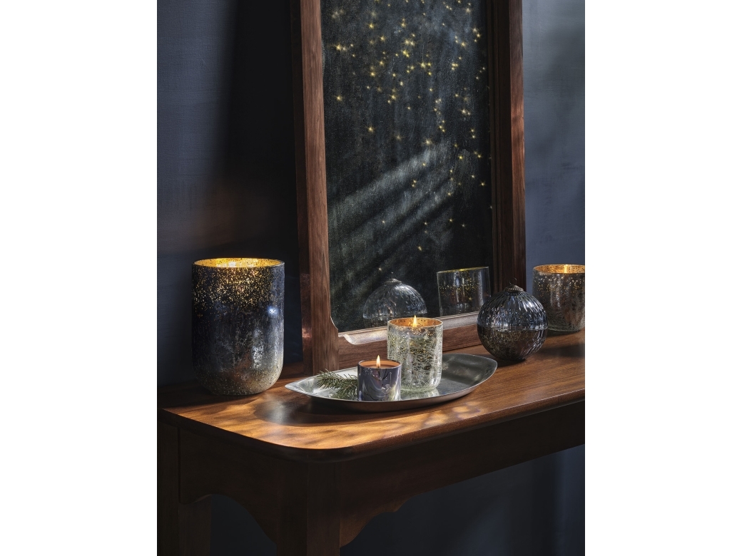 ILLUME North Sky Crackle Glas Duftlys, Sølv,