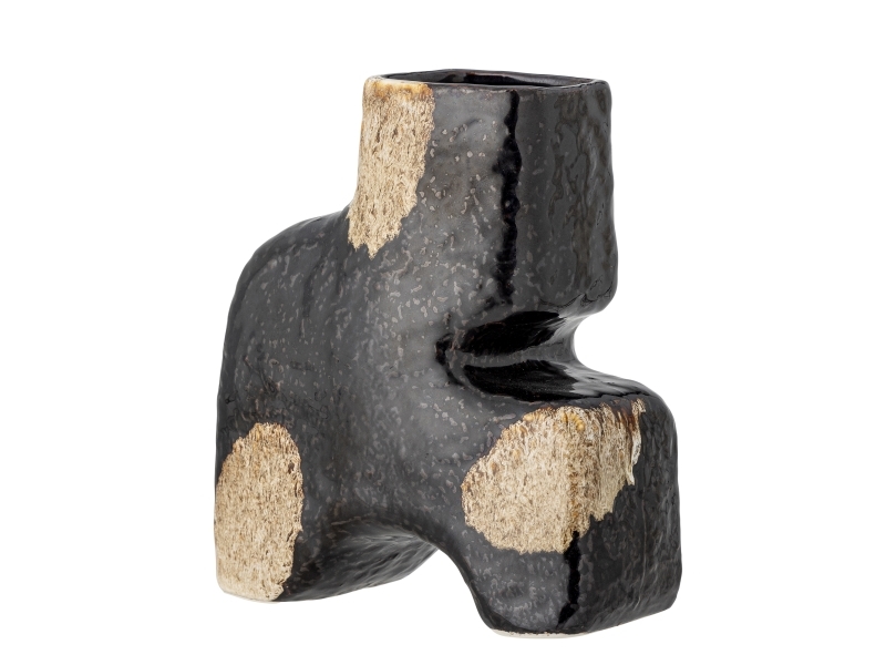 Bloomingville Ollia Vase, Schwarz, Steingut