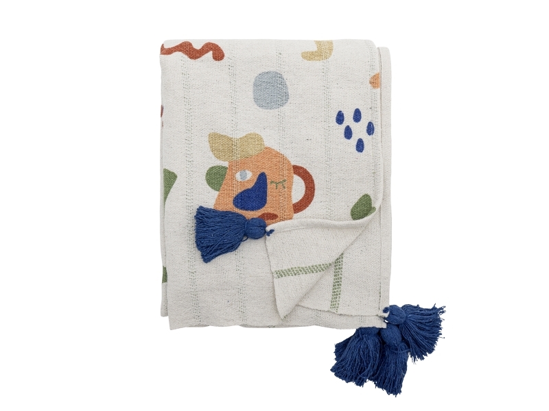 Bloomingville Mini Sylvie Plaid, Multifarvet, Genanvendt Bomuld