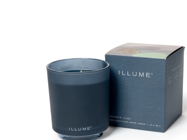 Illume Hidden Lake Box Glass Candle, Blau,