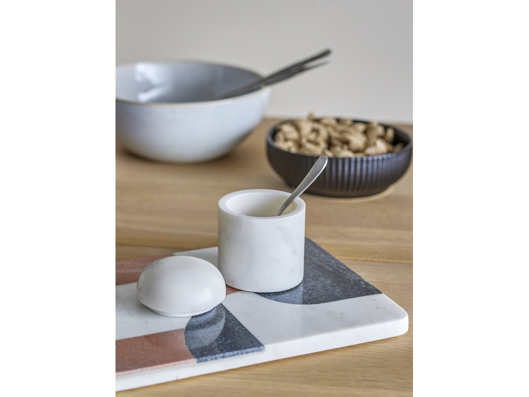 BLOOMINGVILLE Lira burk med lock, vit, marmor | N - A | GameStuff