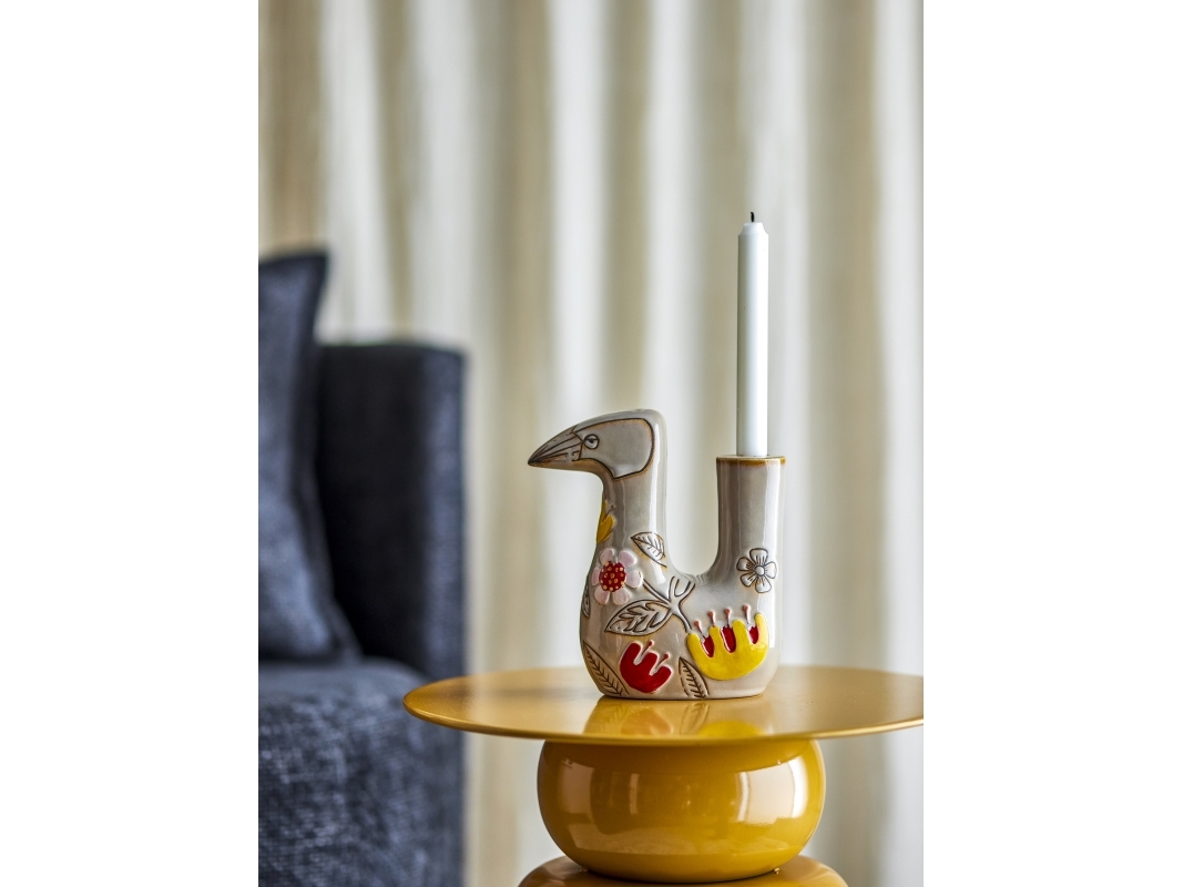 Bloomingville Vivielle Kerzenhalter, Natur, Steingut