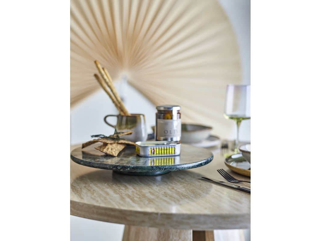 BLOOMINGVILLE Nuni Fad på drejefod, Grøn, Marmor | Bordssättning - Par - Fade | GameStuff