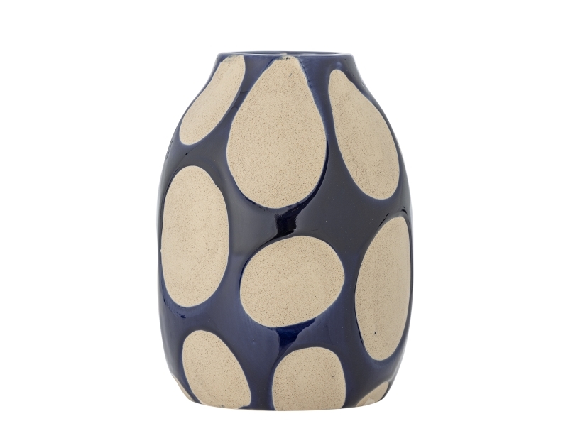Bloomingville Bashir Vase, Blau, Steingut