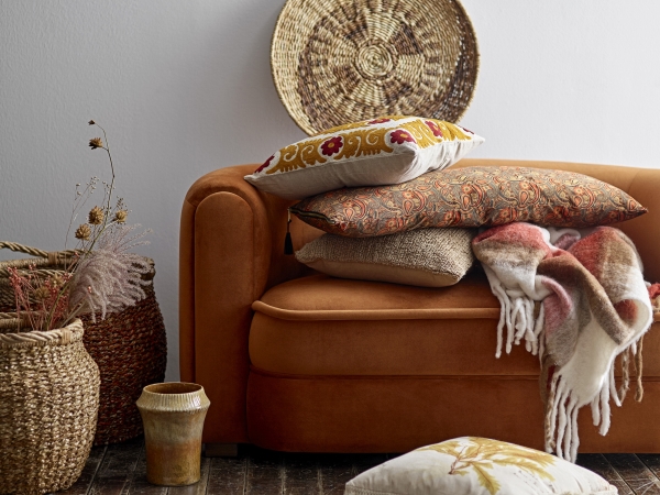 Creative Collection Malala Sofa, Orange, Polyester