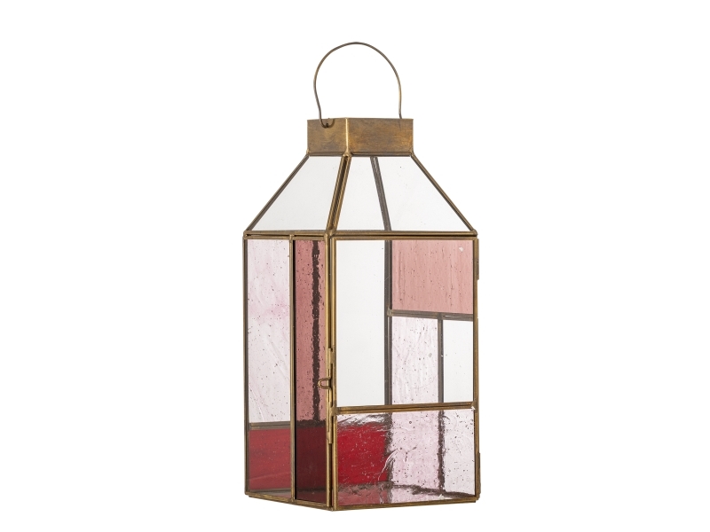 Bloomingville Drew Laterne, Rose, Glas