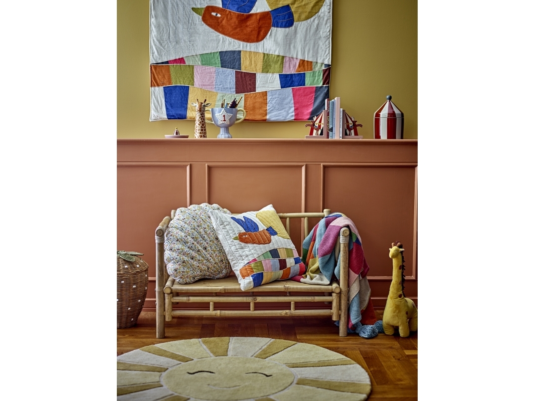 Bloomingville Mini Colorine Decke, Bunt, Recycelte Baumwolle