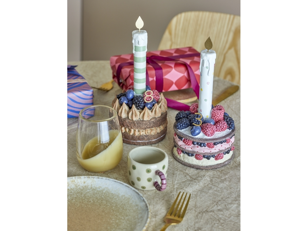 Bloomingville - Hooray Fødselsdagsdekoration, Multifarvet, Polyresin, D11,5xH20,5 cm