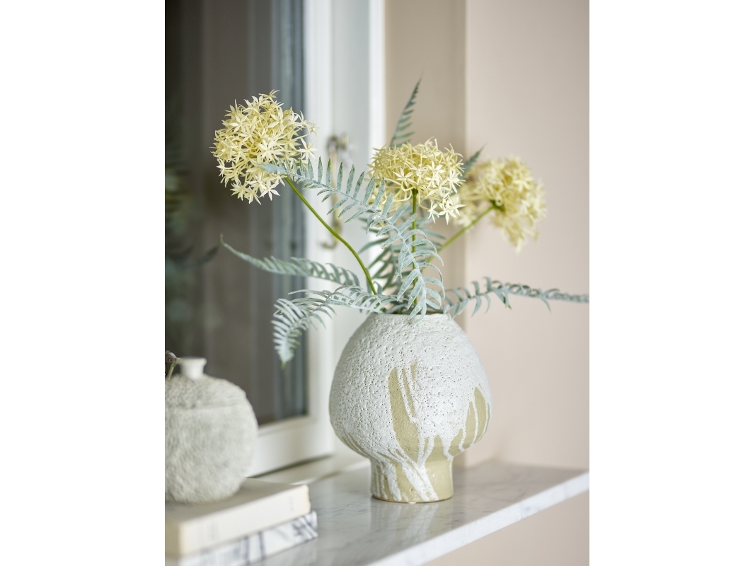 Bloomingville - Morag Vase, Natur, Stentøj, D17xH19 cm