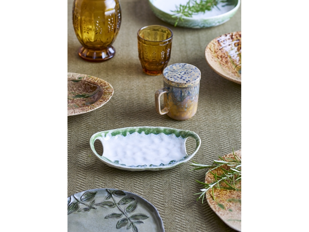 Bloomingville CREATIVE COLLECTION serveringsfat, grön, stengods | Bordssättning - Tillbehör för bordet - Bagare | GameStuff