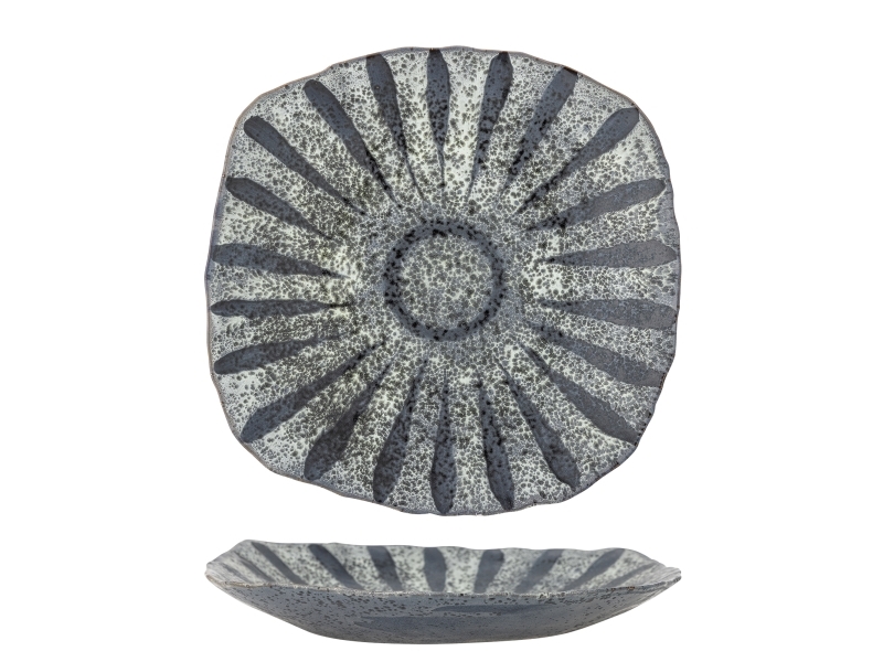 Creative Collection Ramie Servierplatte, Grau, Steingut