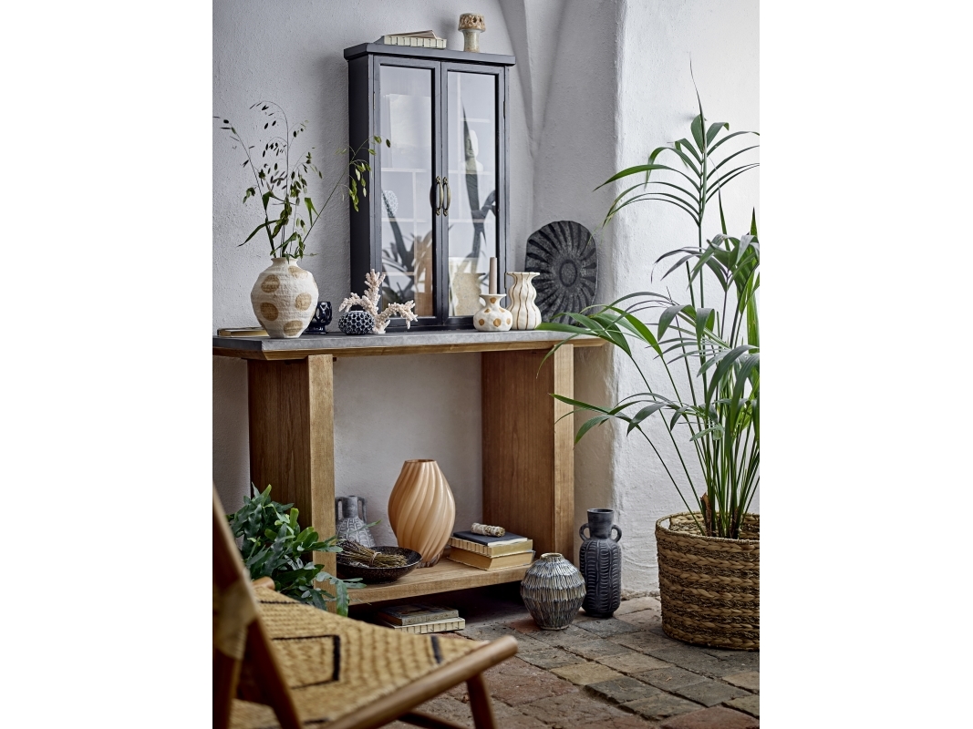 Bloomingville - Ramie Serveringsfad, Grå, Stentøj, D32xH6 cm