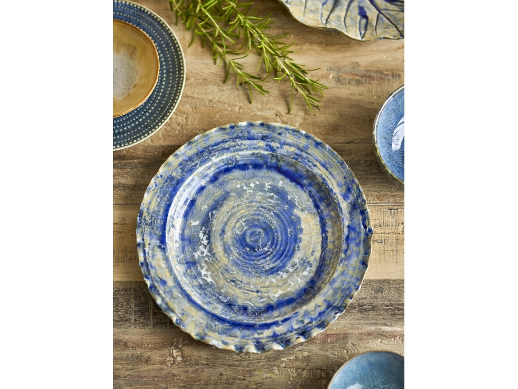 Creative Collection - Rowan Serveringsfad - Blå - Stentøj Keramik