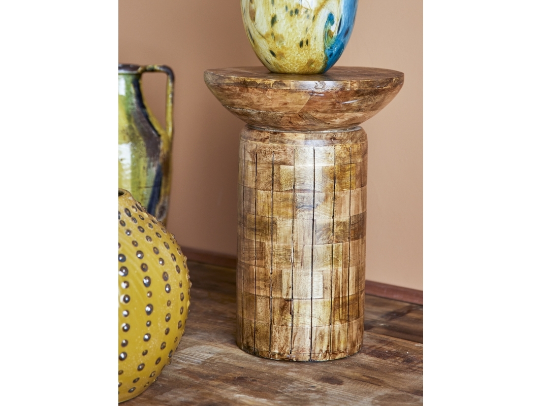 CREATIVE COLLECTION Yasme sidebord, rund - natur mangotræ (Ø30)