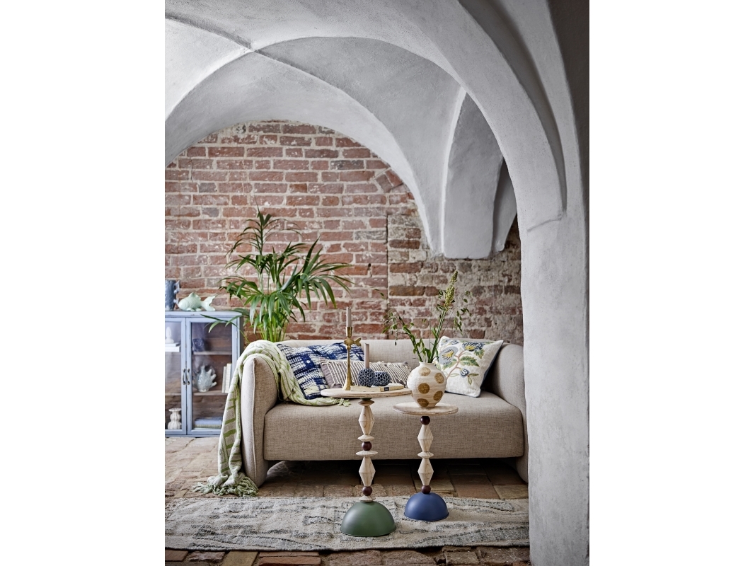 Creative Collection - Mannelli Sidebord - Blå - Fyrretræ - Rundt