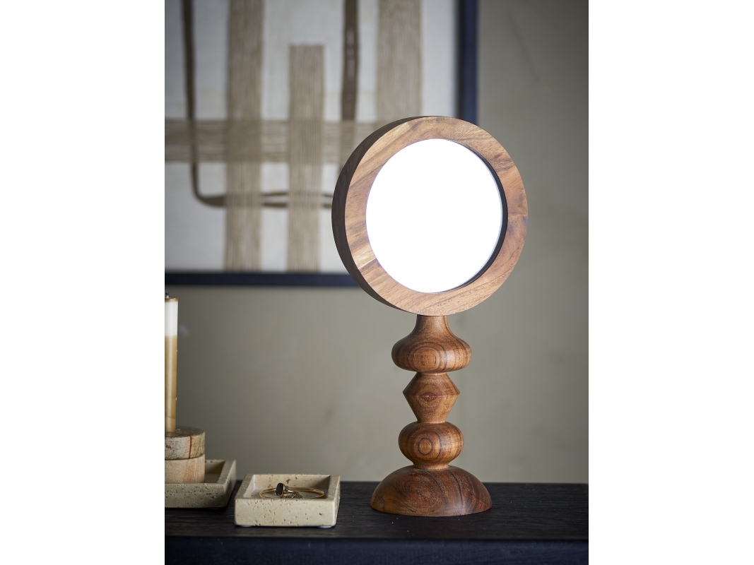 BLOOMINGVILLE Malukka Bordspejl, Brun, Akacie | Baby & barn - Inredning - Speglar för hemmet | GameStuff