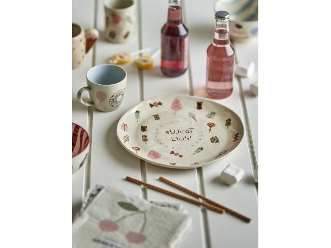 Bloomingville - Sweets Tallerken, Multifarvet, Stentøj, D24xH2 cm