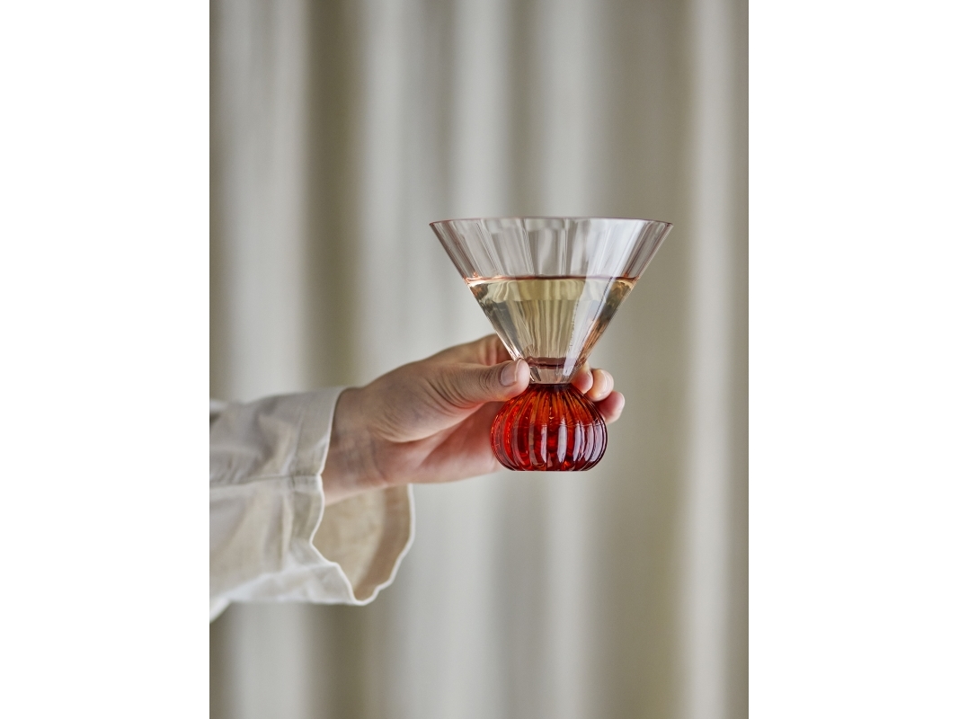 Bloomingville - Taurin Cocktailglas, Rosa, Glas, D12xH12 cm