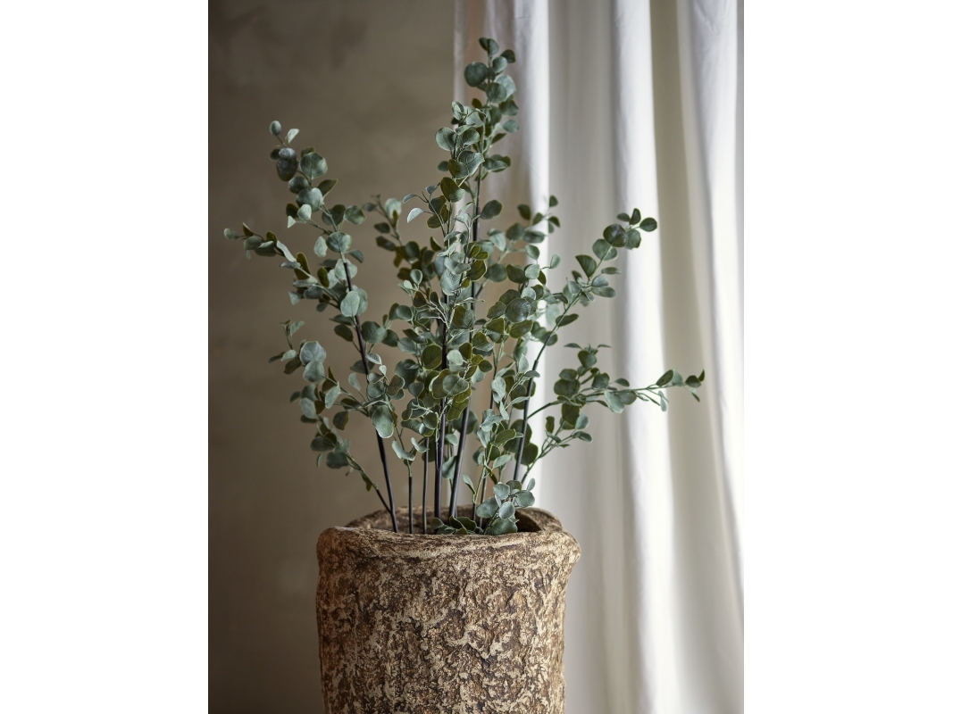 Bloomingville - Eucalyptus Plante, Grøn, Kunstige Blomster, H117 cm, pot D18xH15 cm