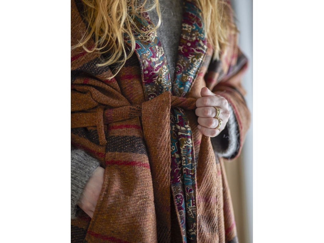 Bloomingville CREATIVE COLLECTION Rieti kimono brun upcycled | Kläder & Säkerhet - Arbetskläder - Koka kläder | GameStuff