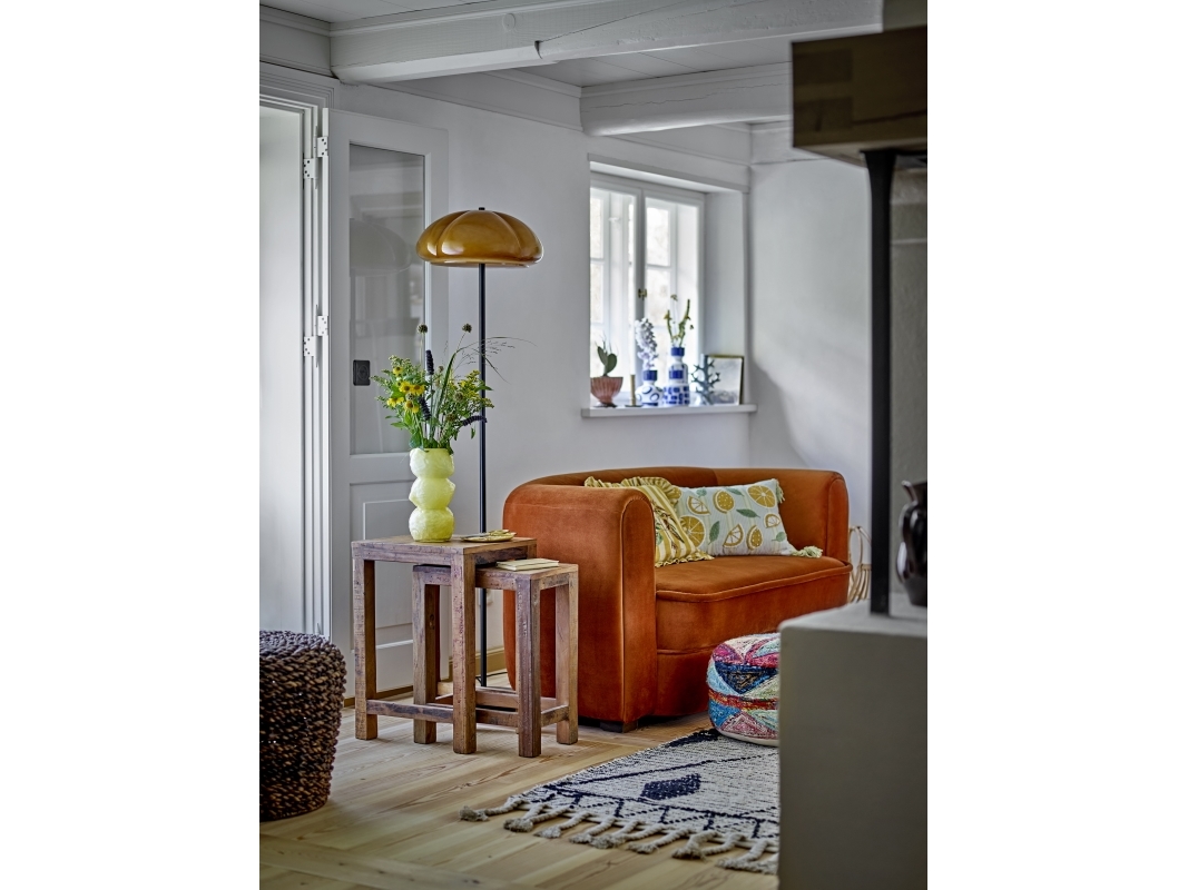 Bloomingville - Kinoko Gulvlampe, Gul, Metal, D40xH157 cm